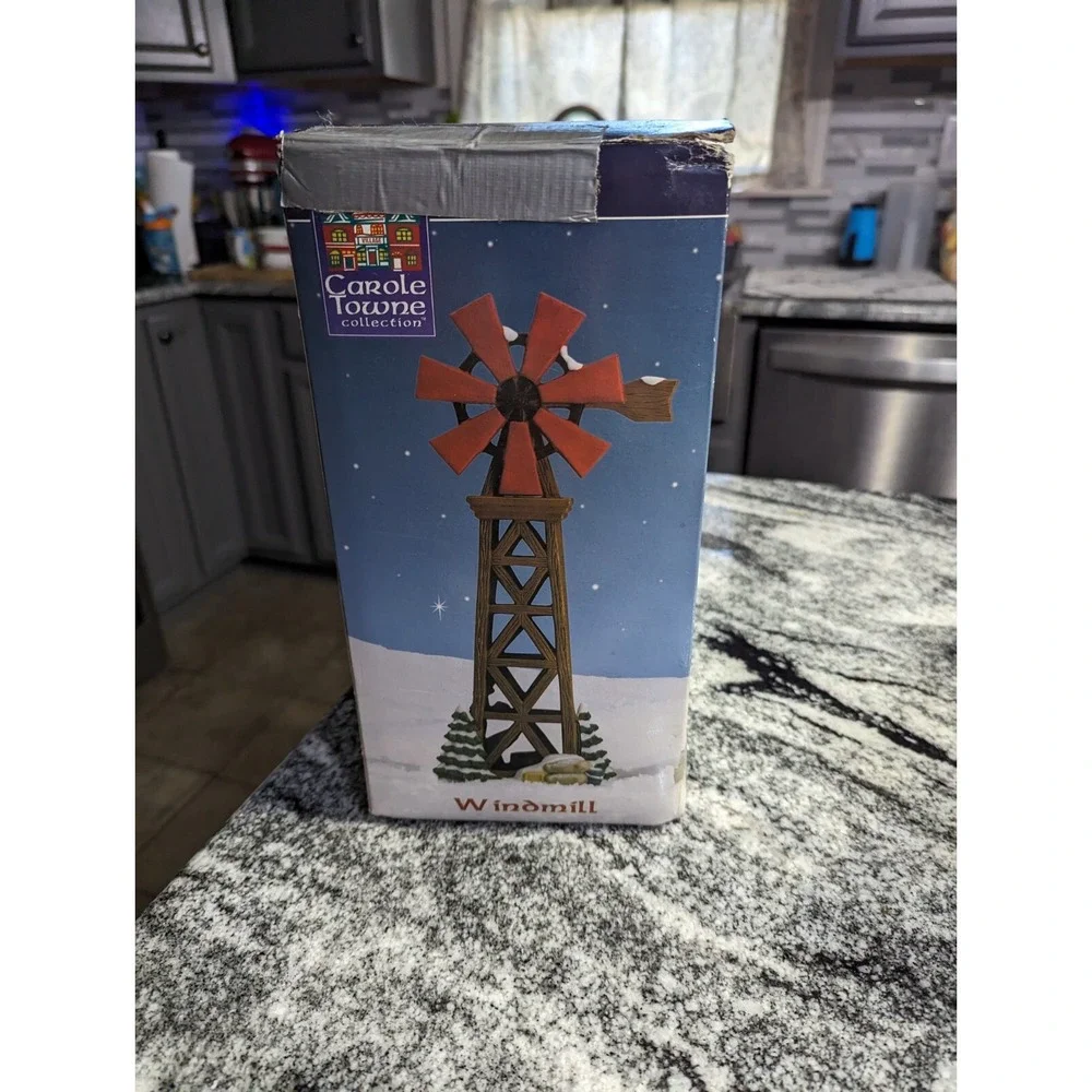2004 Lemax Carole Towne Collection Christmas Village Windmill With Box